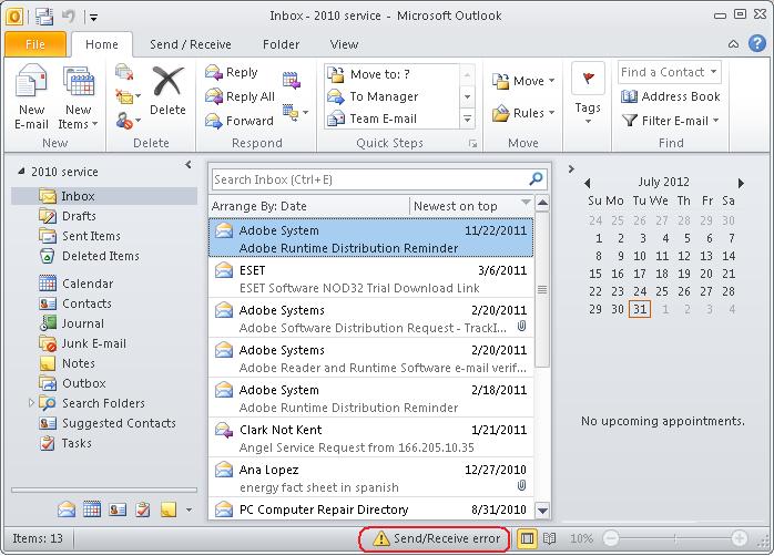 view outbox in outlook